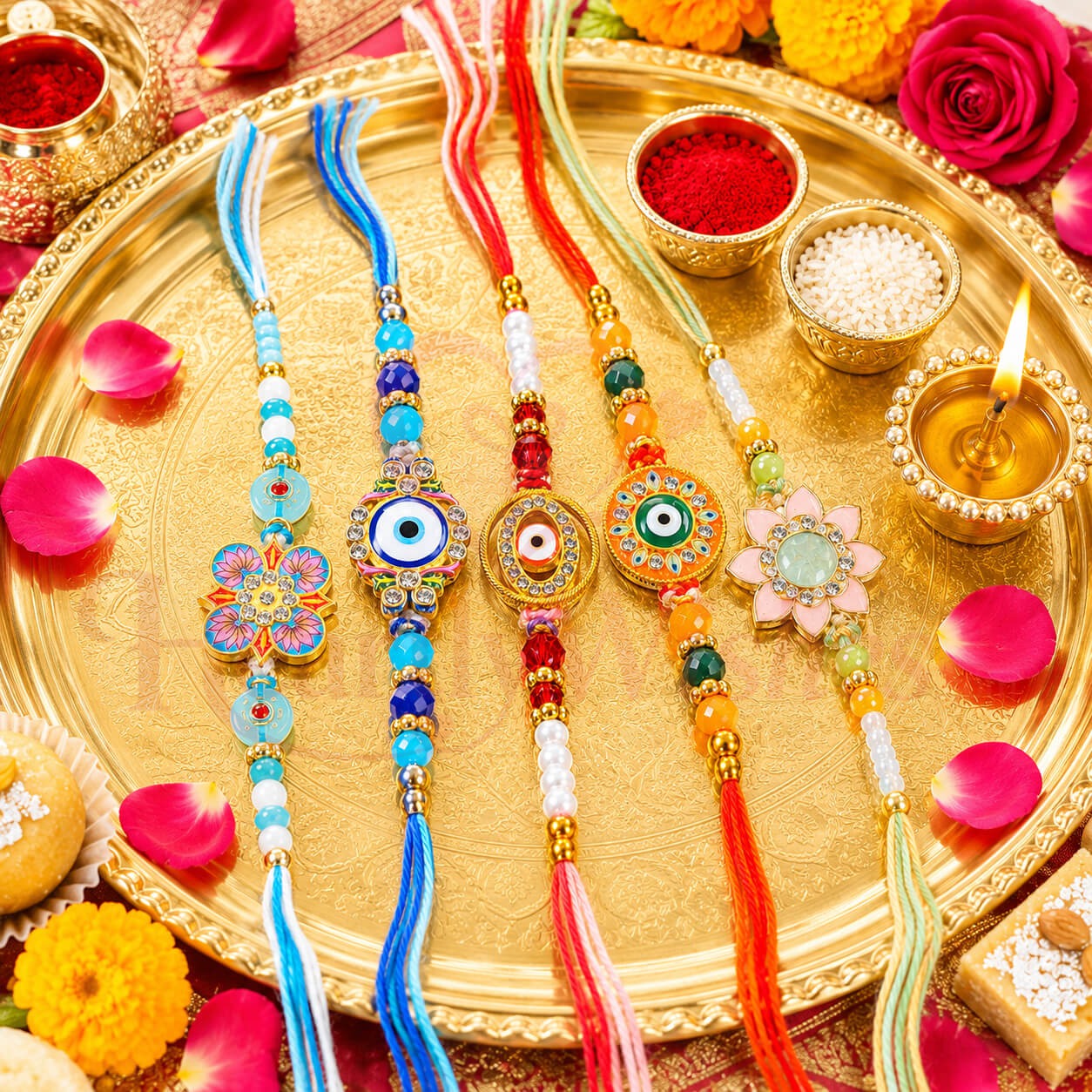 Panch Ratna Rakhi Combo – Set of 5 product image 2
