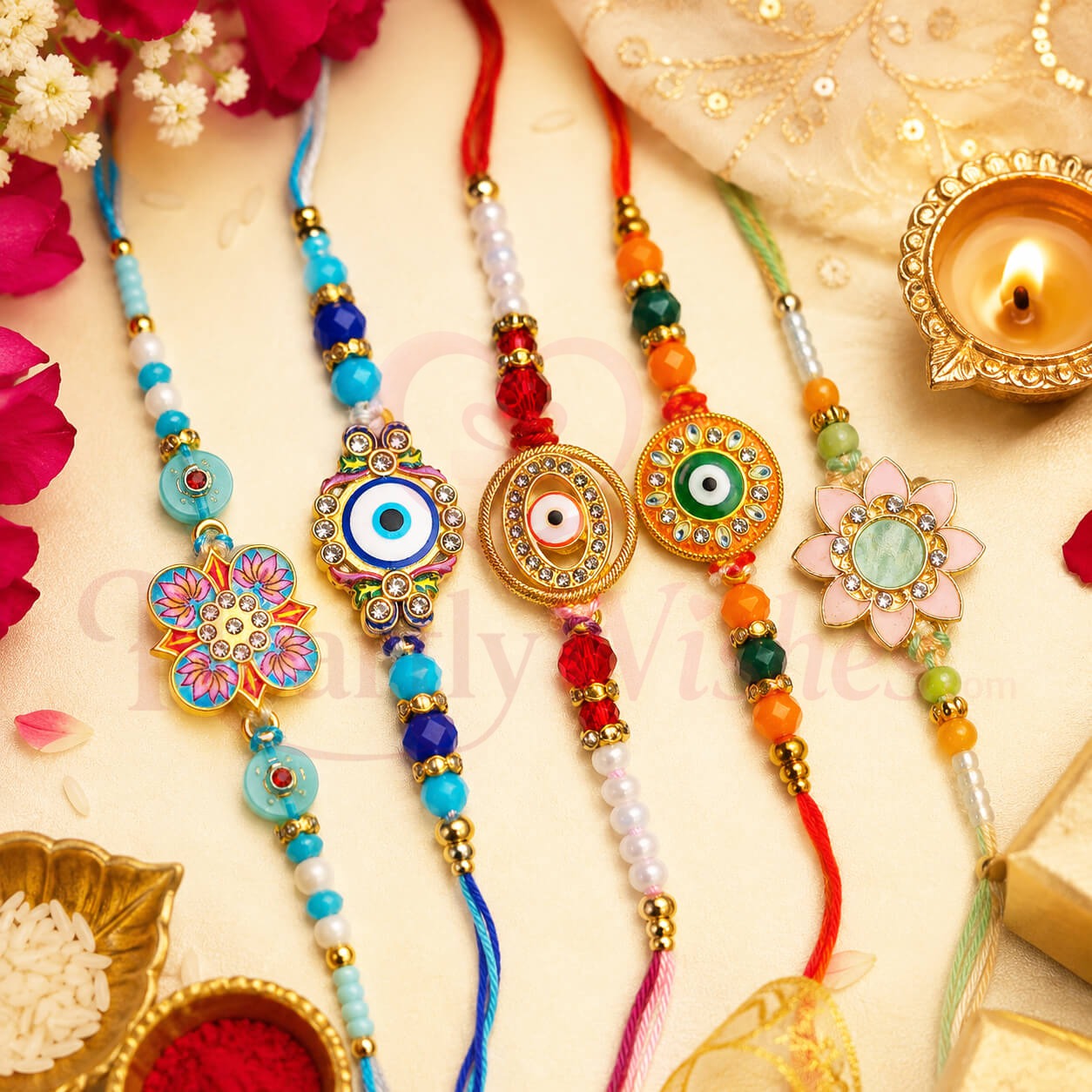 Panch Ratna Rakhi Combo – Set of 5 product image 4