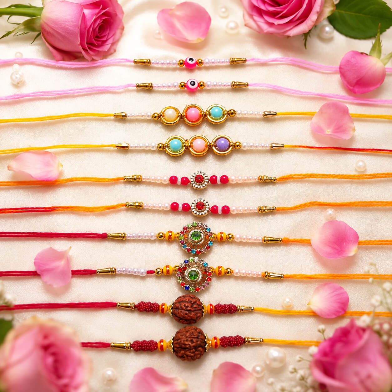 Divya Bandhan Rakhi Collection – Set of 10 – Heartly Wishes