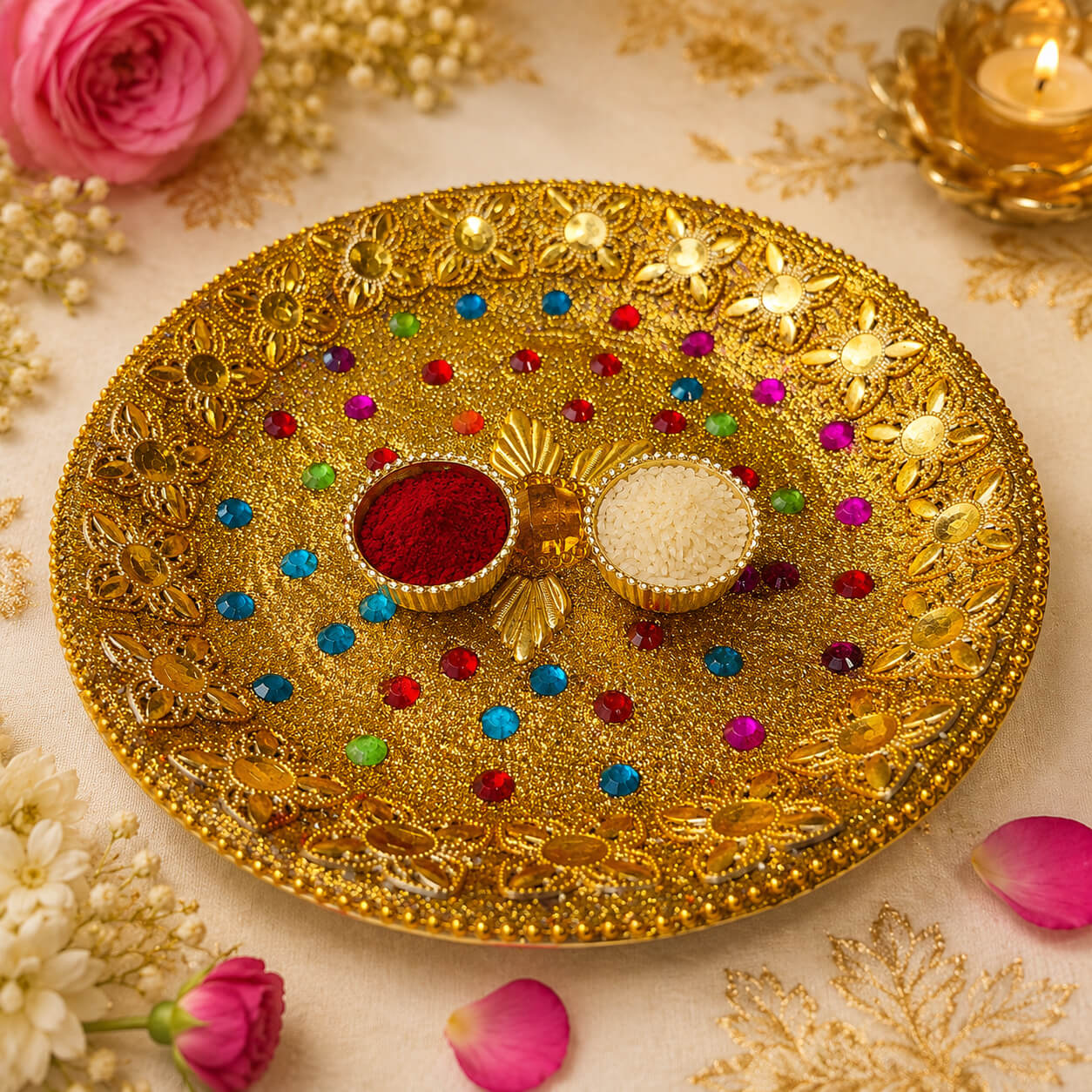 Navratna Pushp Pooja Thali – Heartly Wishes