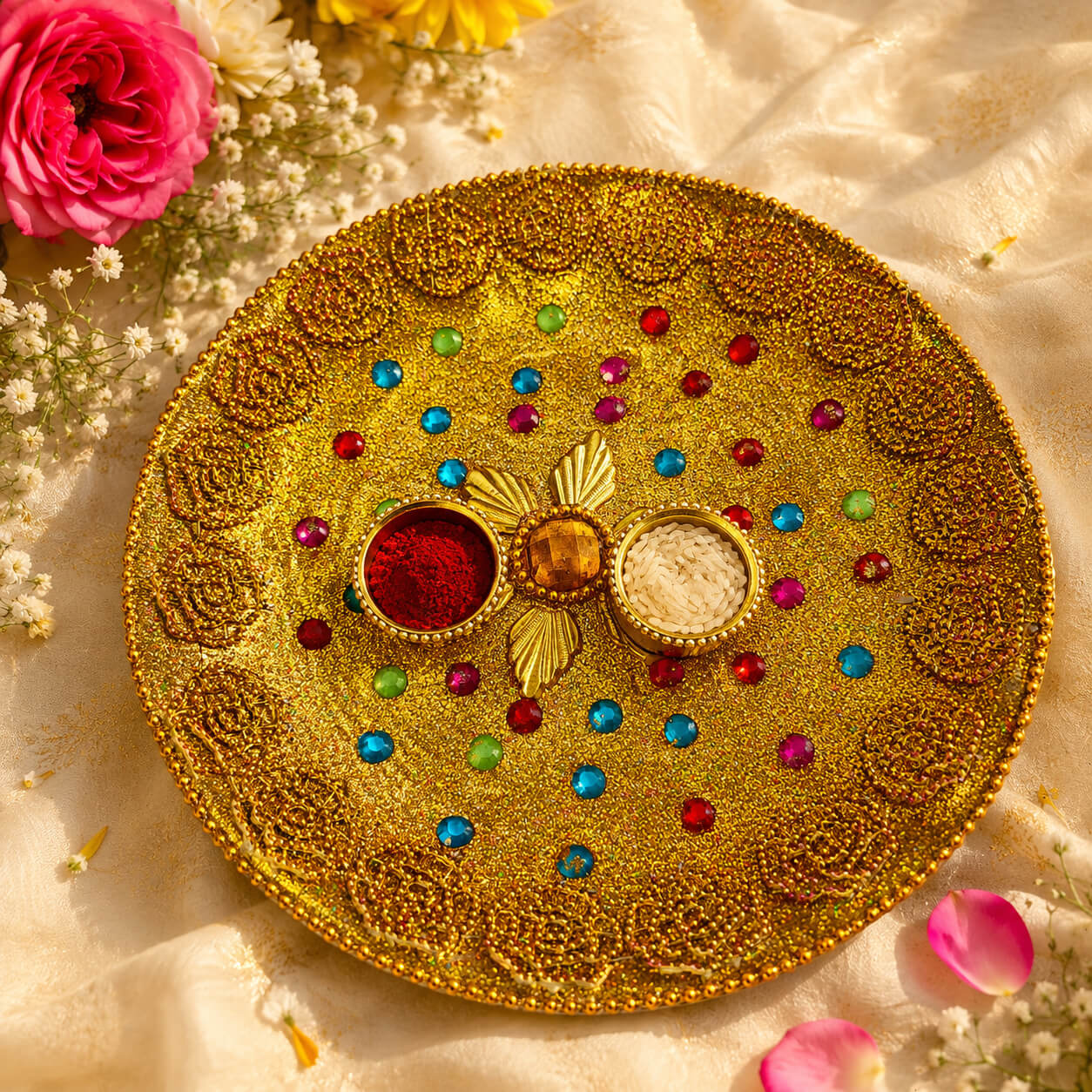 Suvarna Pushp Pooja Thali – Heartly Wishes