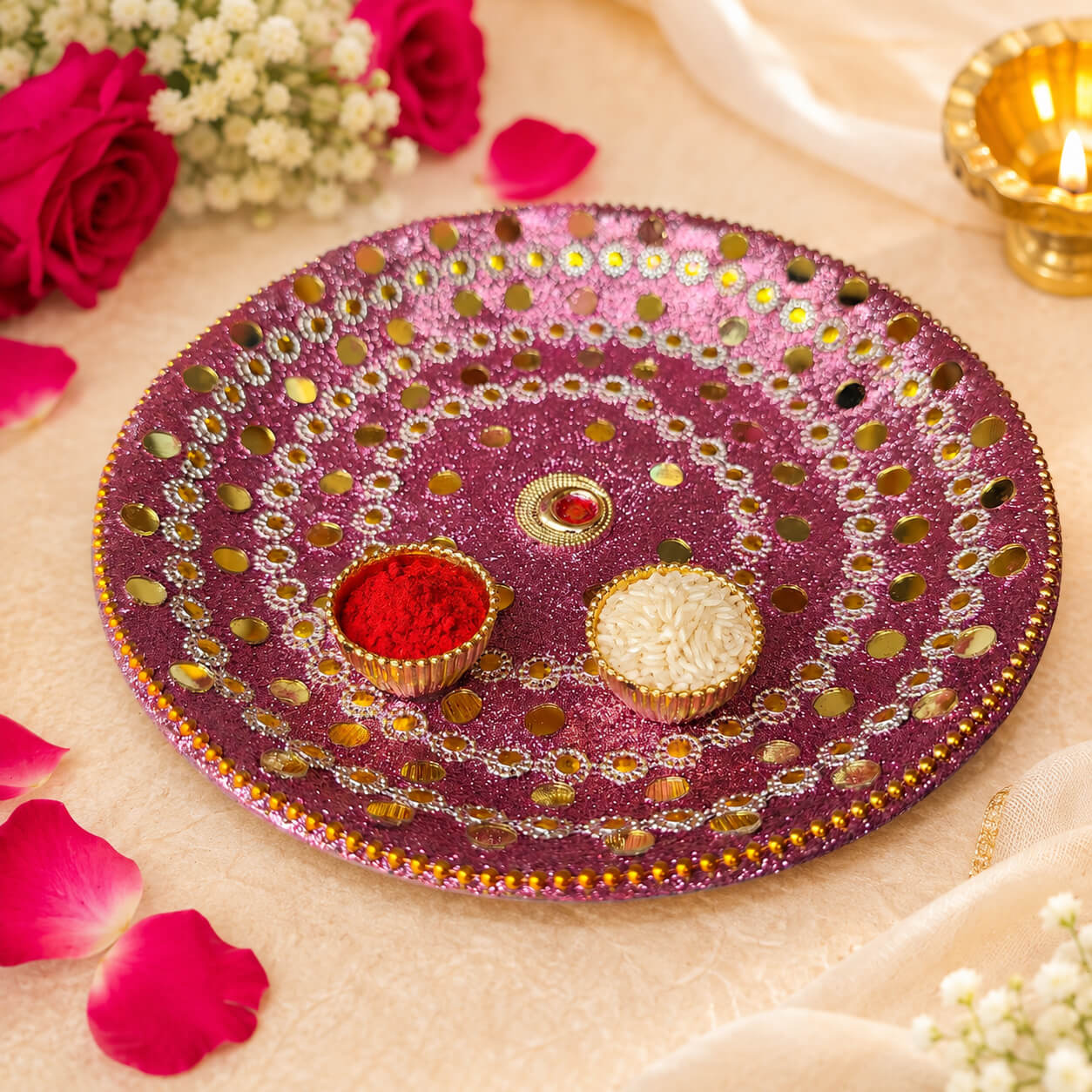 Kanchan Leher Pooja Thali – Heartly Wishes