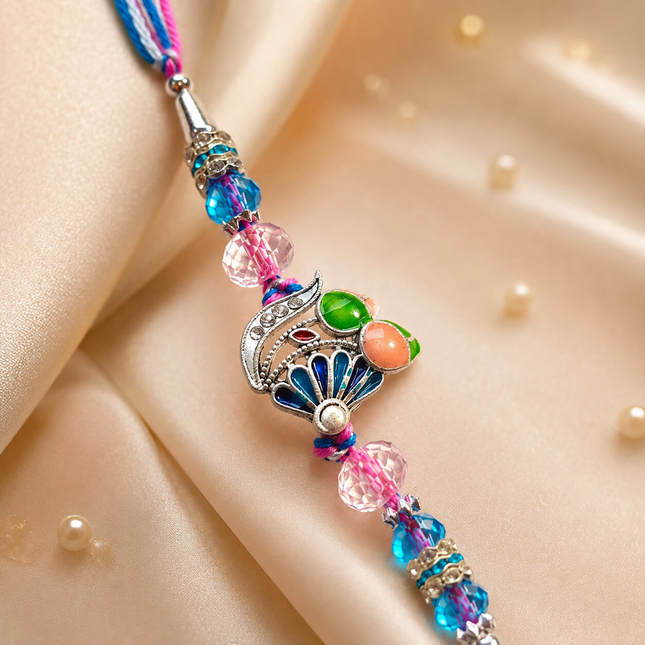 Mayur Meenakari Rakhi – Heartly Wishes