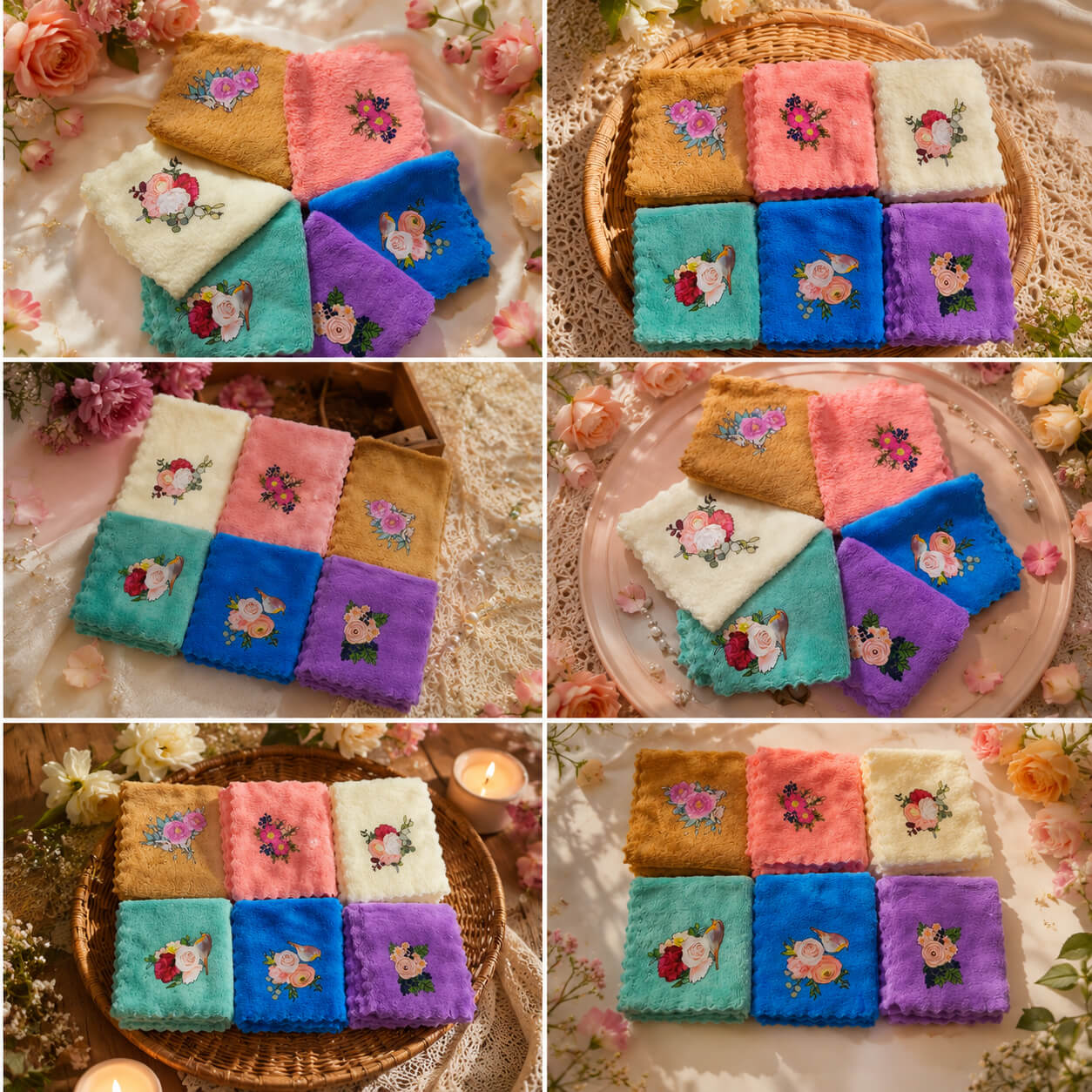 Gulbahar Floral Ladies Rumal – Set of 6 product image 2