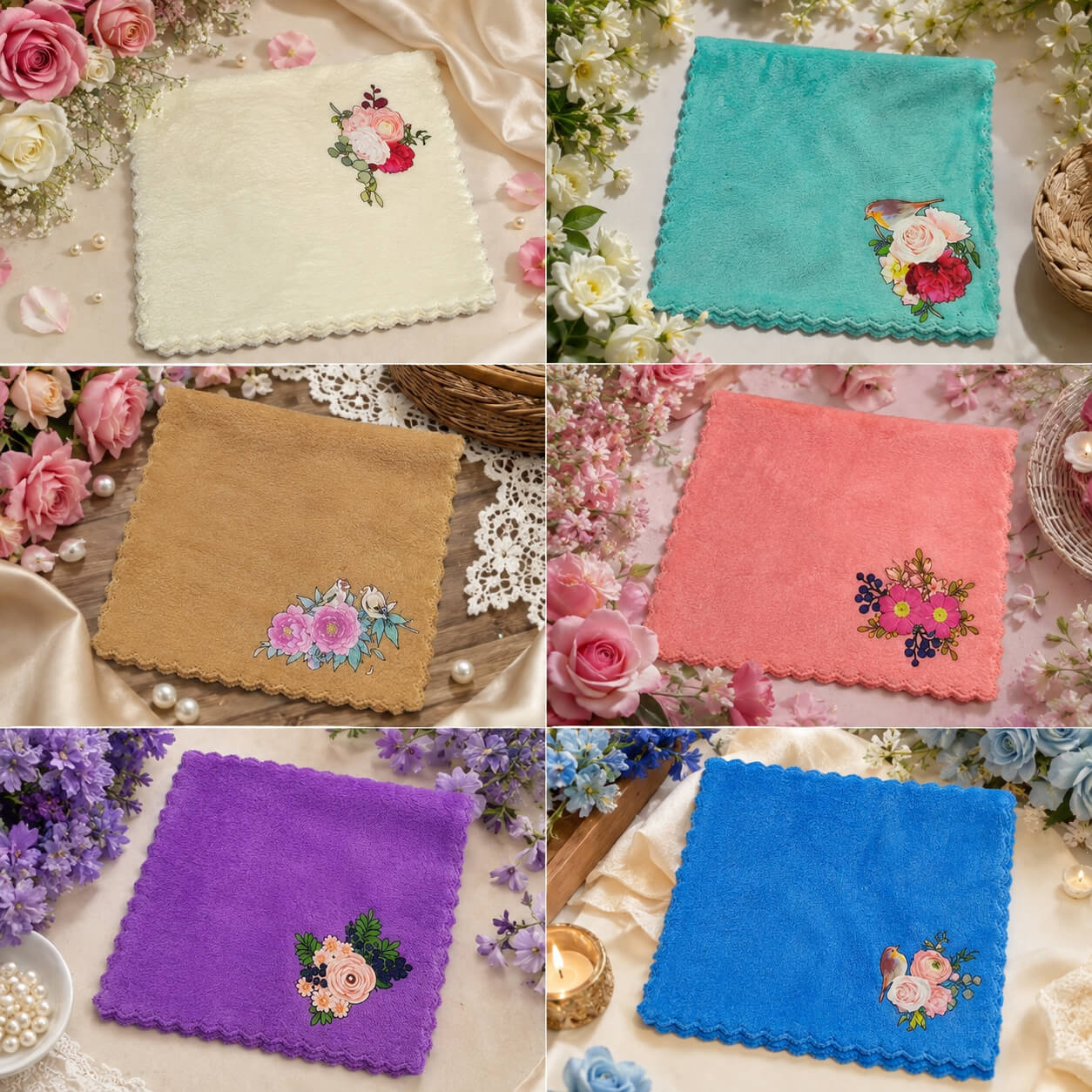 Gulbahar Floral Ladies Rumal – Set of 6 product image 5
