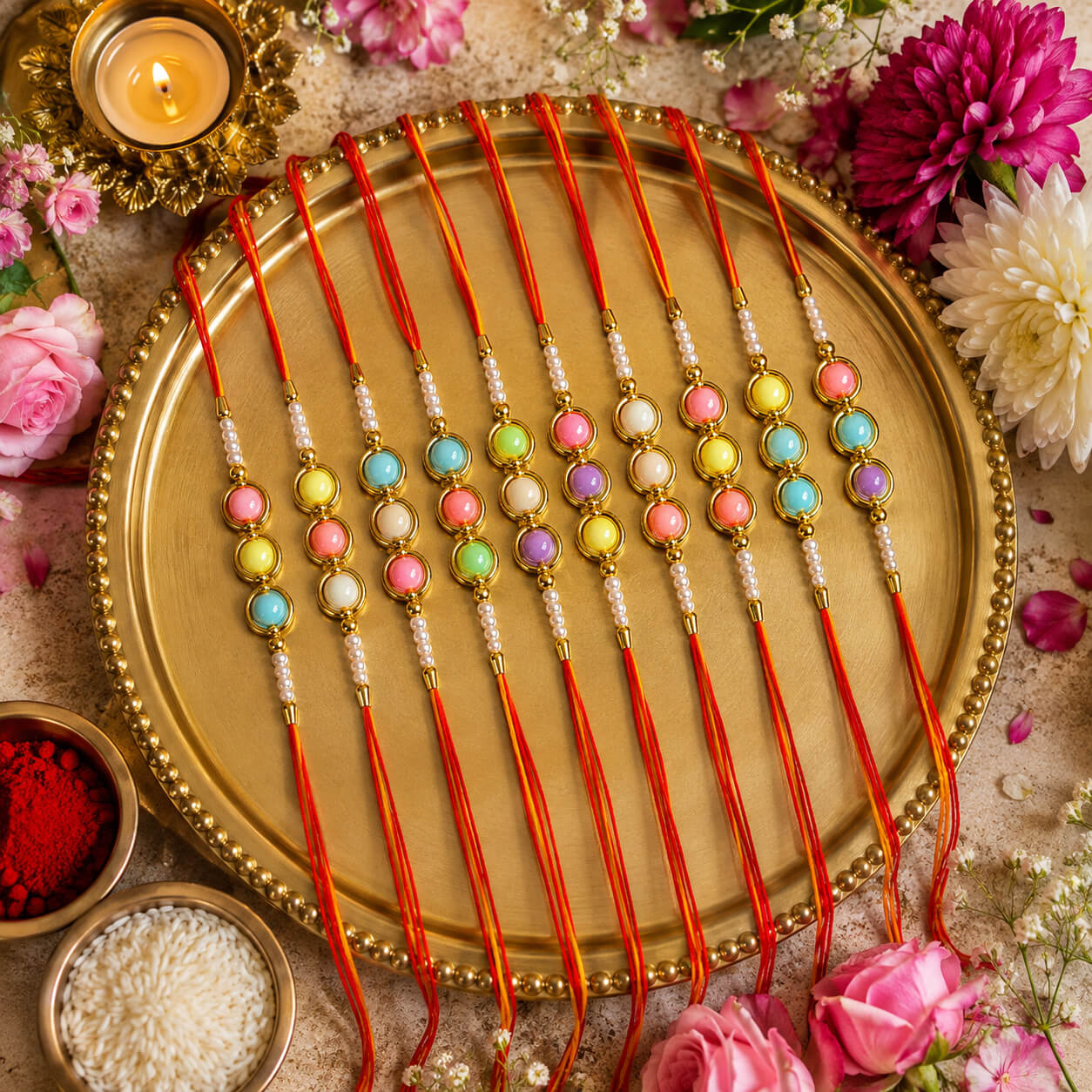 Navrang Moti Rakhi – Set of 10 product image 2