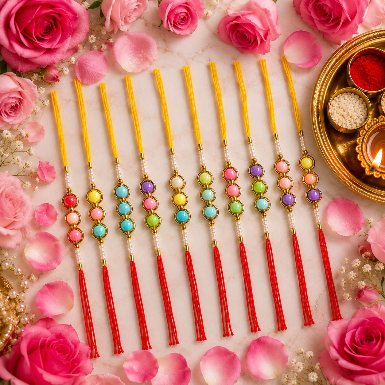 Navrang Moti Rakhi – Set of 10 – Heartly Wishes