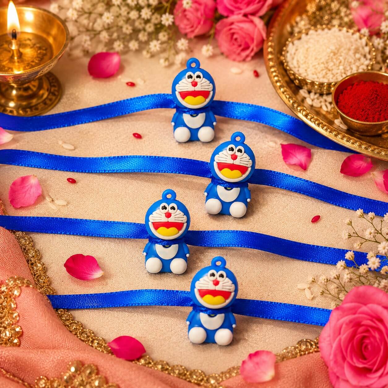 Doraemon Kids Rakhi -Set of 4 – Heartly Wishes