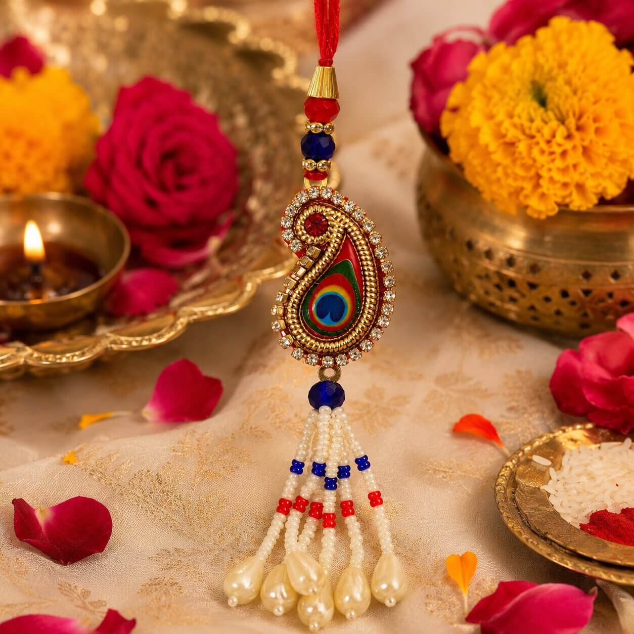 Mayur Meenakari Lumba Rakhi product image 2