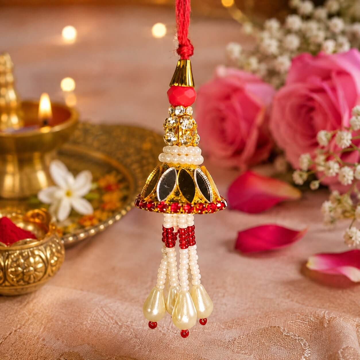Kundan Jhumka Lumba Rakhi product image 2