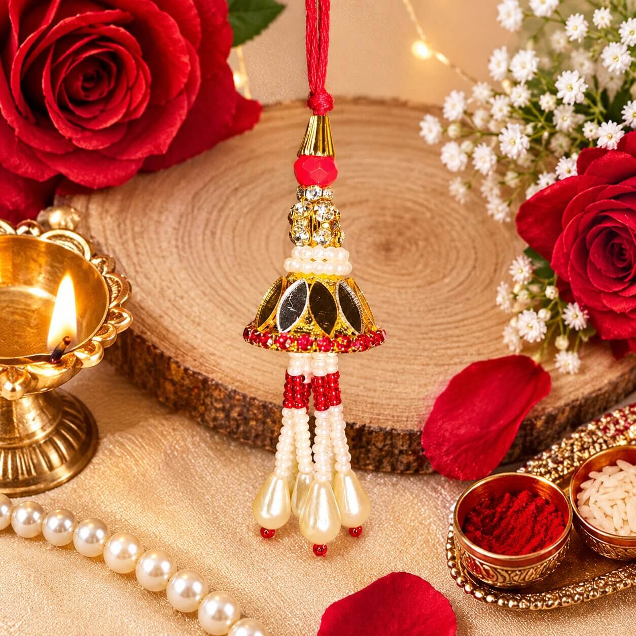 Kundan Jhumka Lumba Rakhi product image 3