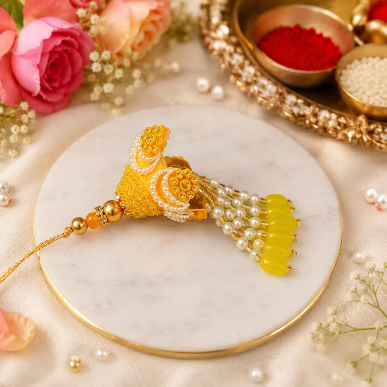 Sunehri Pushp Lumba Rakhi product image 3