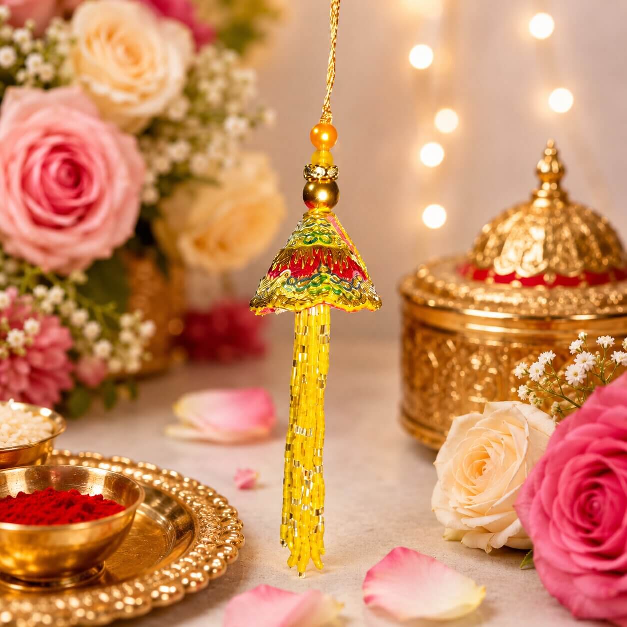 Sunehri Jhalar Lumba Rakhi product image 3