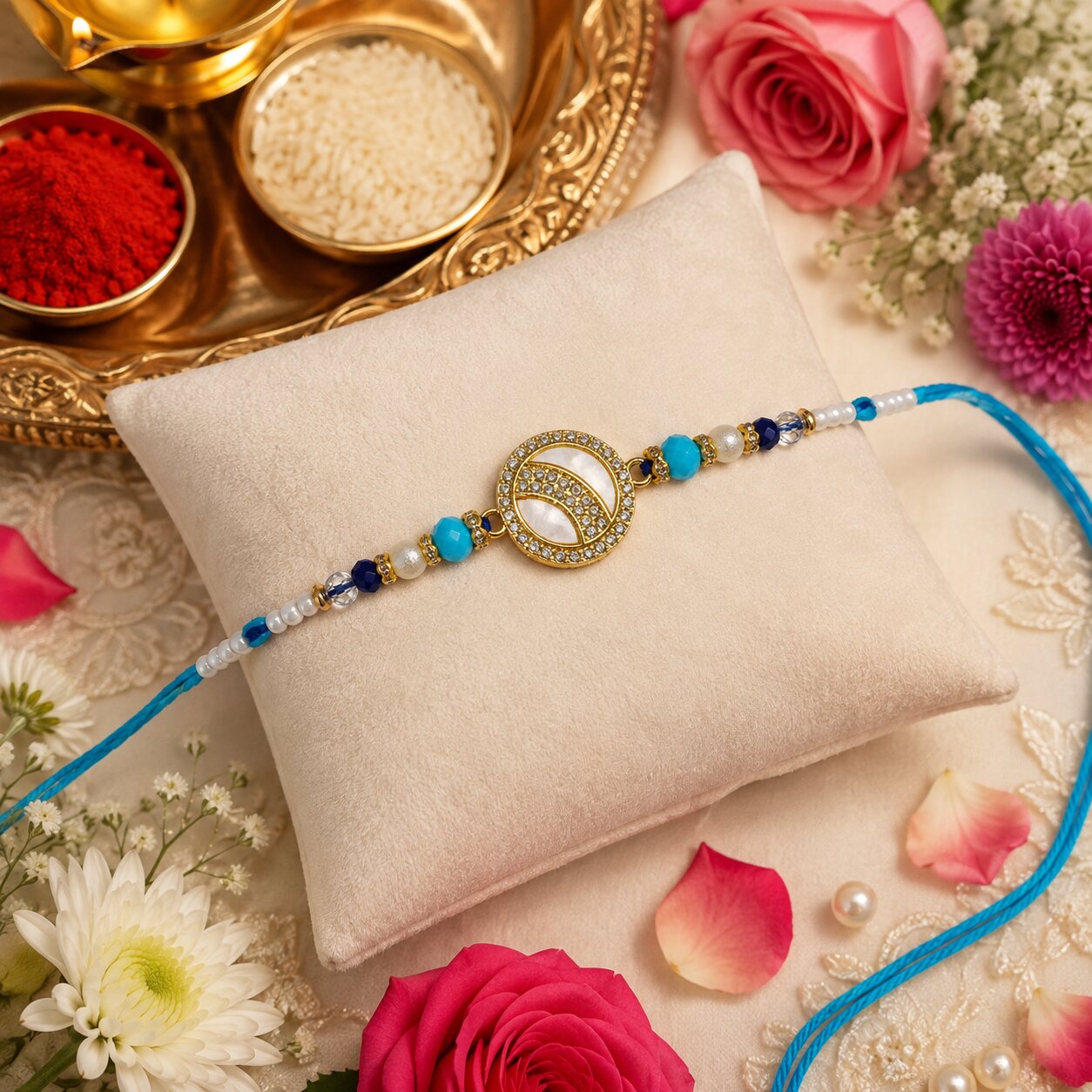 Royal Azure Kundan Rakhi product image 2