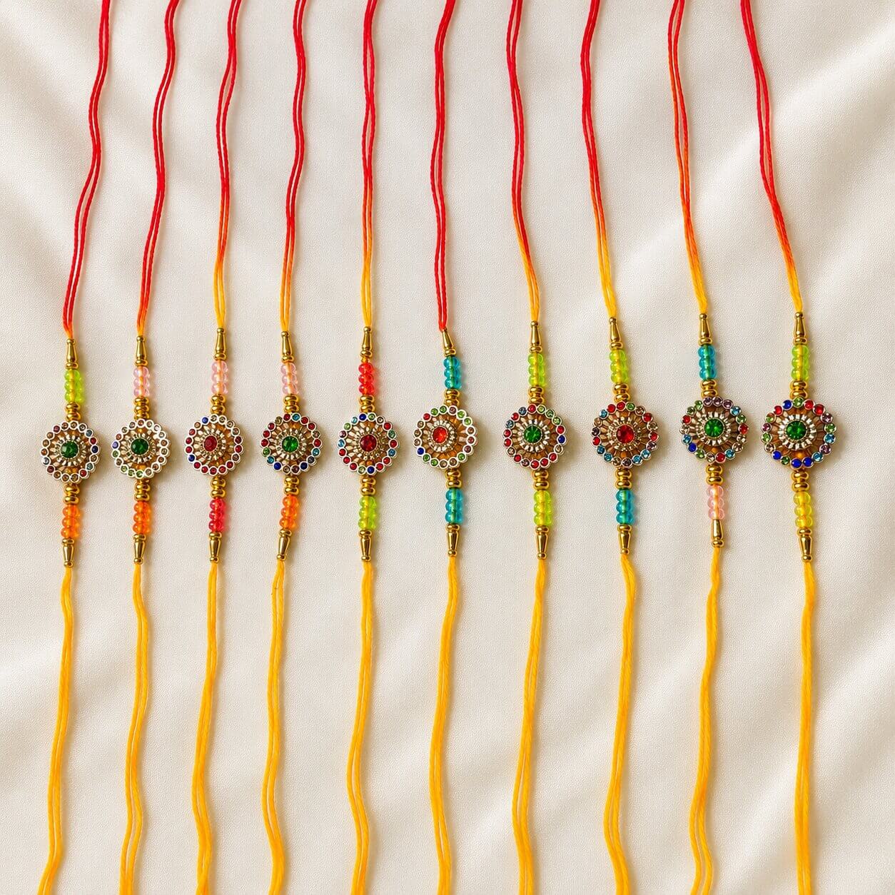 Navrang Ratna Multicolor Rakhi - Set of 10 product image 2