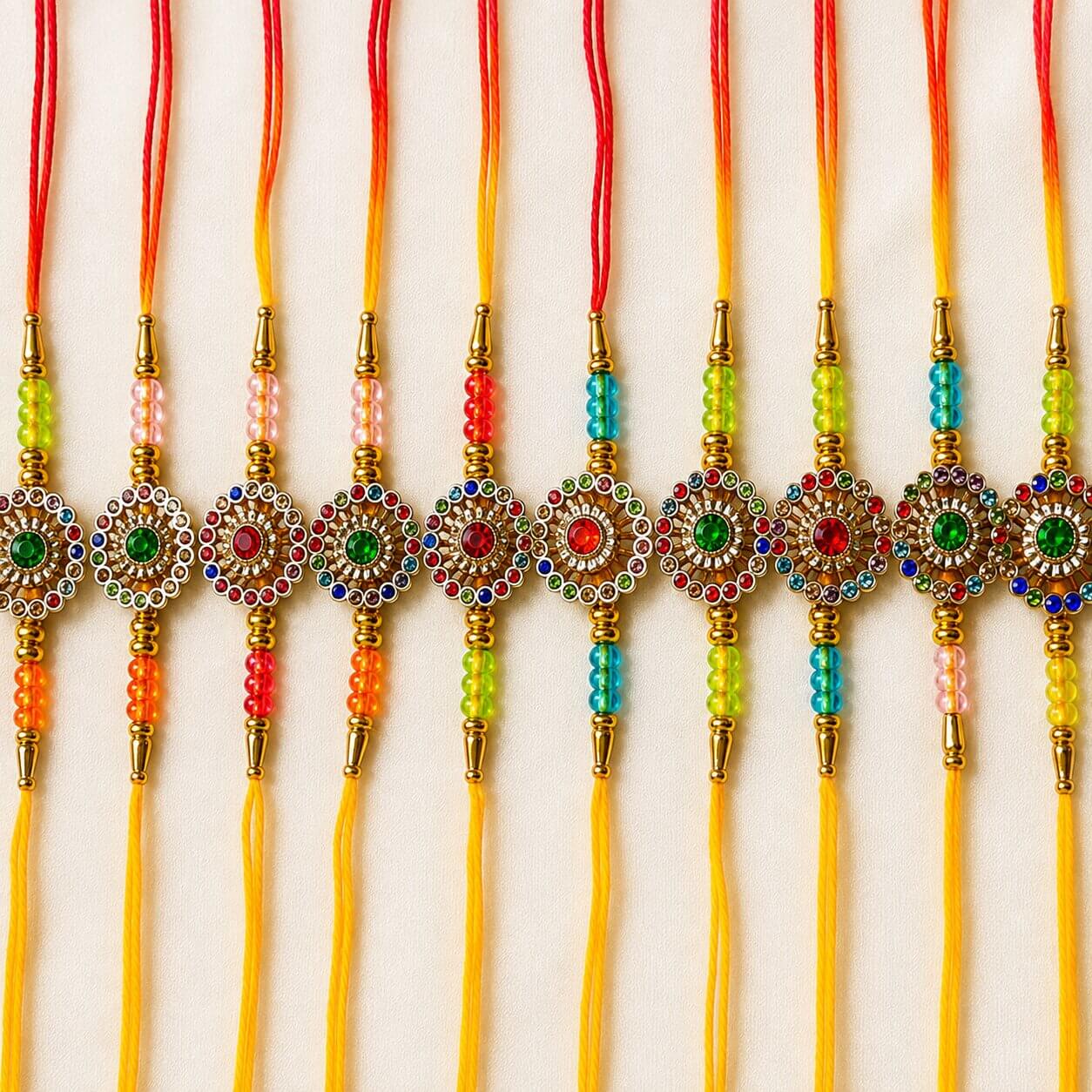 Navrang Ratna Multicolor Rakhi - Set of 10 product image 5