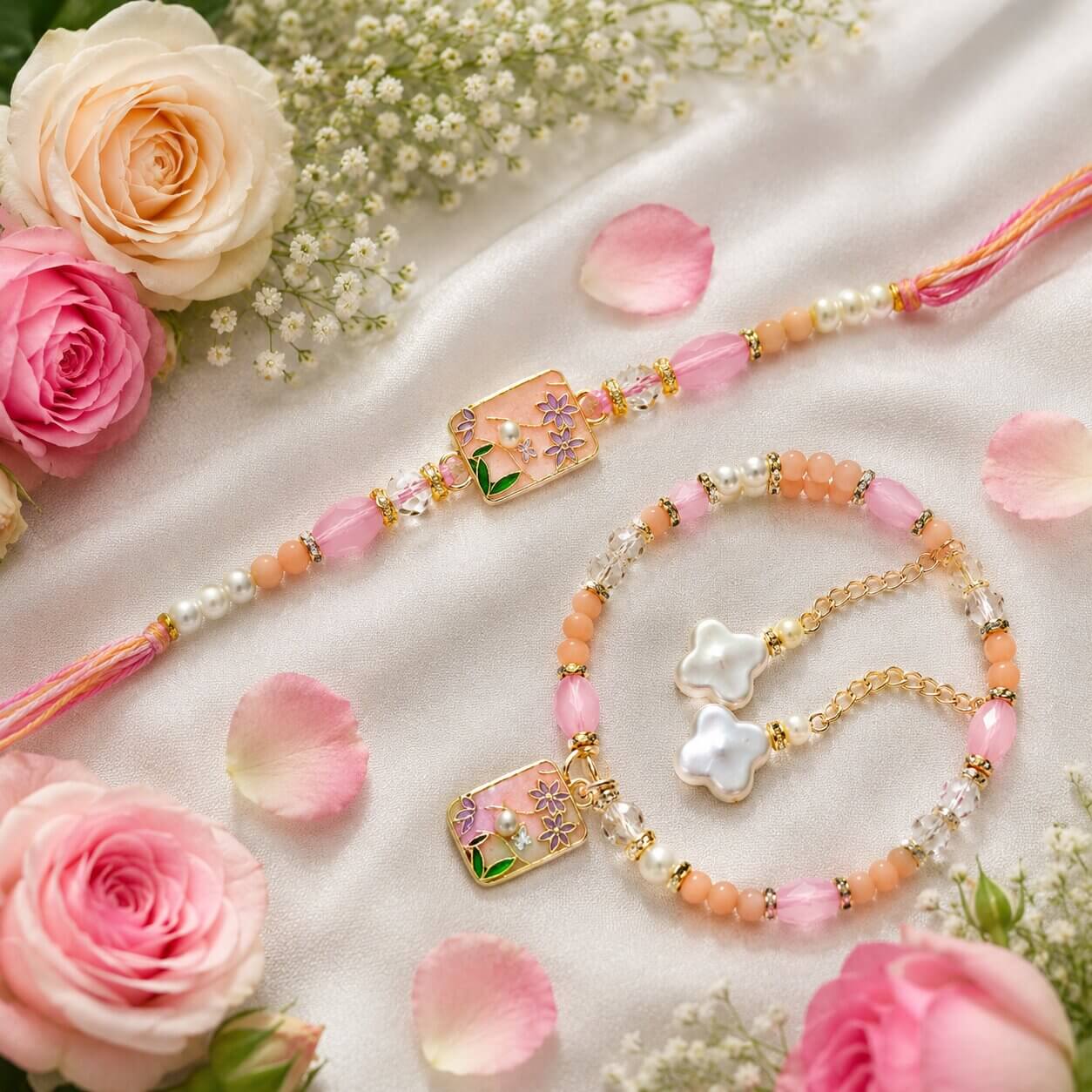 Gulshan Meenakari Bhaiya Bhabhi Rakhi Set (Pink) product image 4