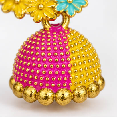 Multicolor Floral Hoop Jhumka Earrings product image 4