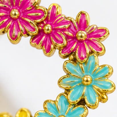Multicolor Floral Hoop Jhumka Earrings product image 3