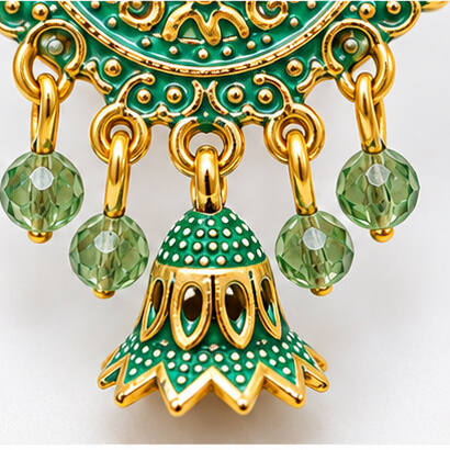 Royal Teardrop Jhumka Chandbali Earrings (Emerald Green) product image 7