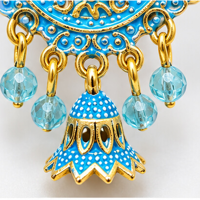 Royal Teardrop Jhumka Chandbali Earrings (Turquoise Blue) product image 6