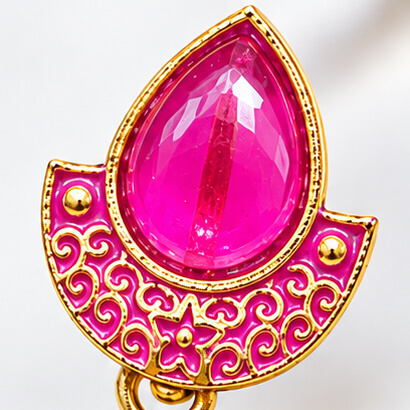 Royal Teardrop Jhumka Chandbali Earrings (Fuchsia Pink) product image 2