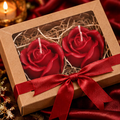 Romantic Red Rose Candles – Set of 2 product image 4
