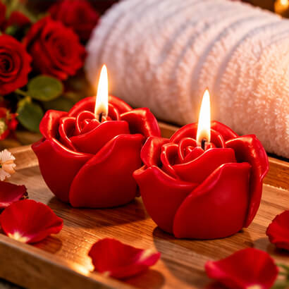 Romantic Red Rose Candles – Set of 2 product image 6