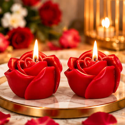 Romantic Red Rose Candles – Set of 2 product image 3