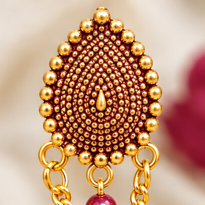 Paisley Chain Jhumka Earrings (Brown) product image 6