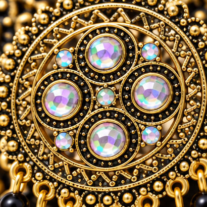 Traditional Kundan Chakra Chandbali Earrings with Beaded Drops (Black) product image 5