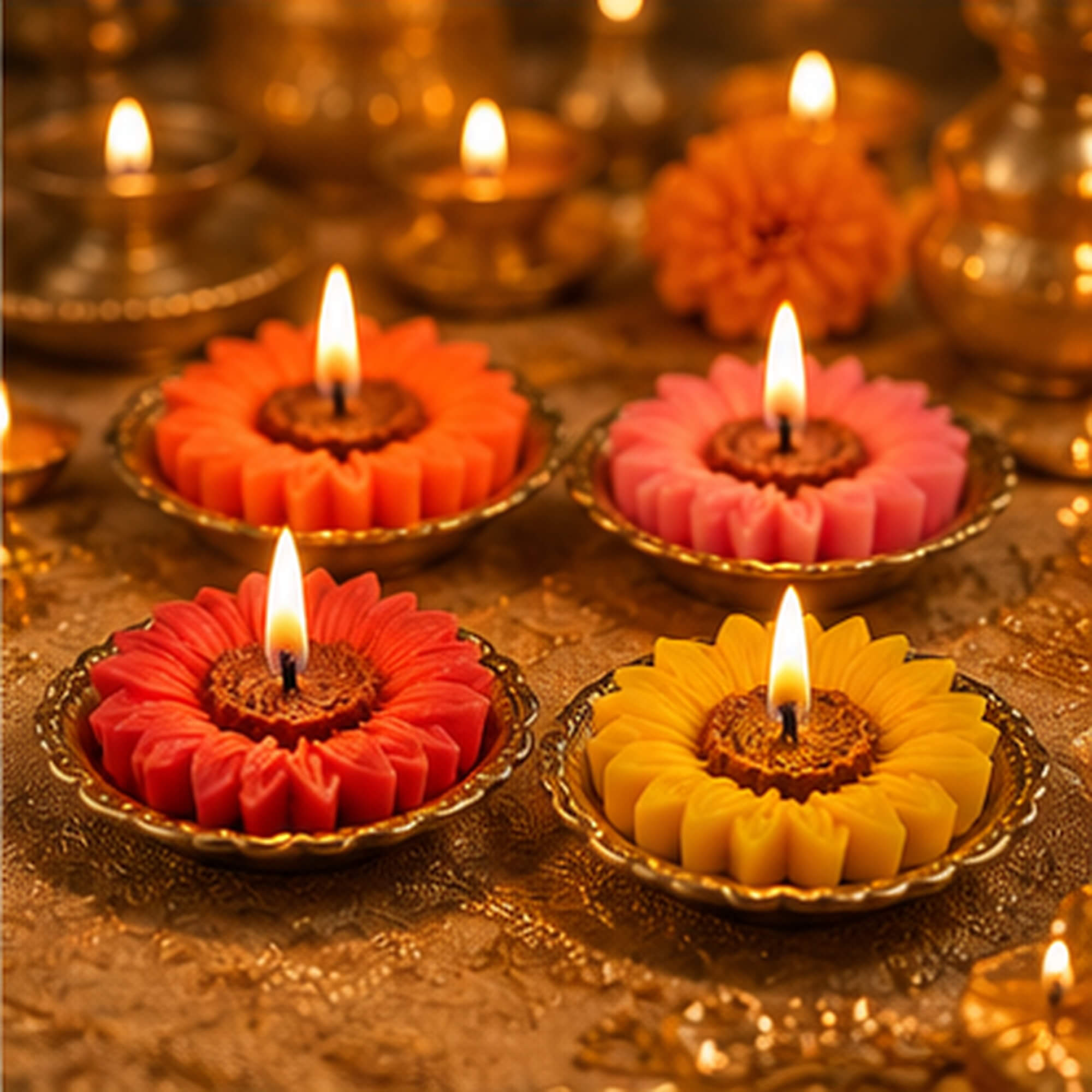 Vibrant Bloom Floral Candle Set – Pack of 4 product image 9