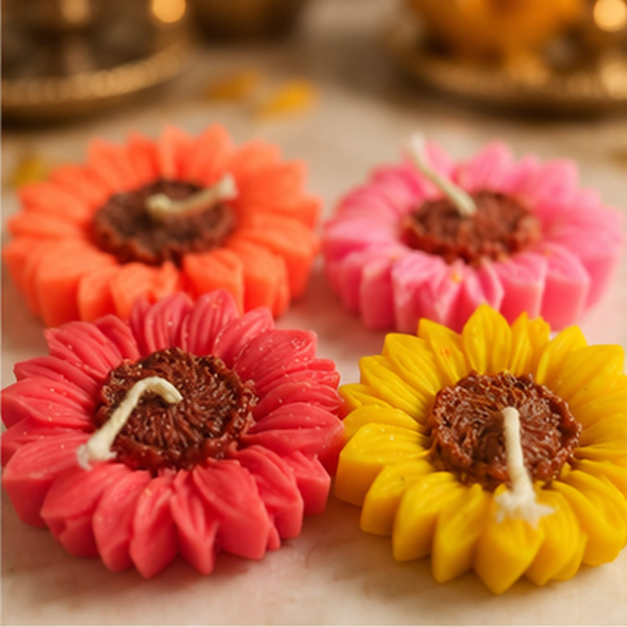 Vibrant Bloom Floral Candle Set – Pack of 4 product image 4