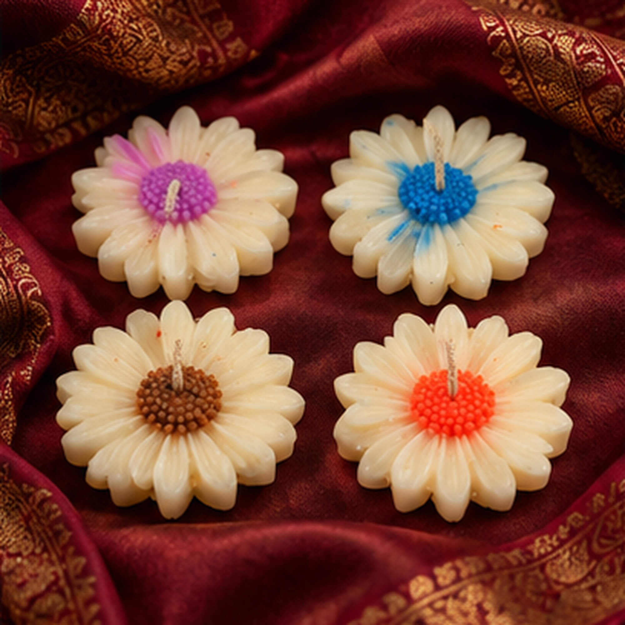 Ivory Bloom Daisy Candle Set – Pack of 4 product image 8
