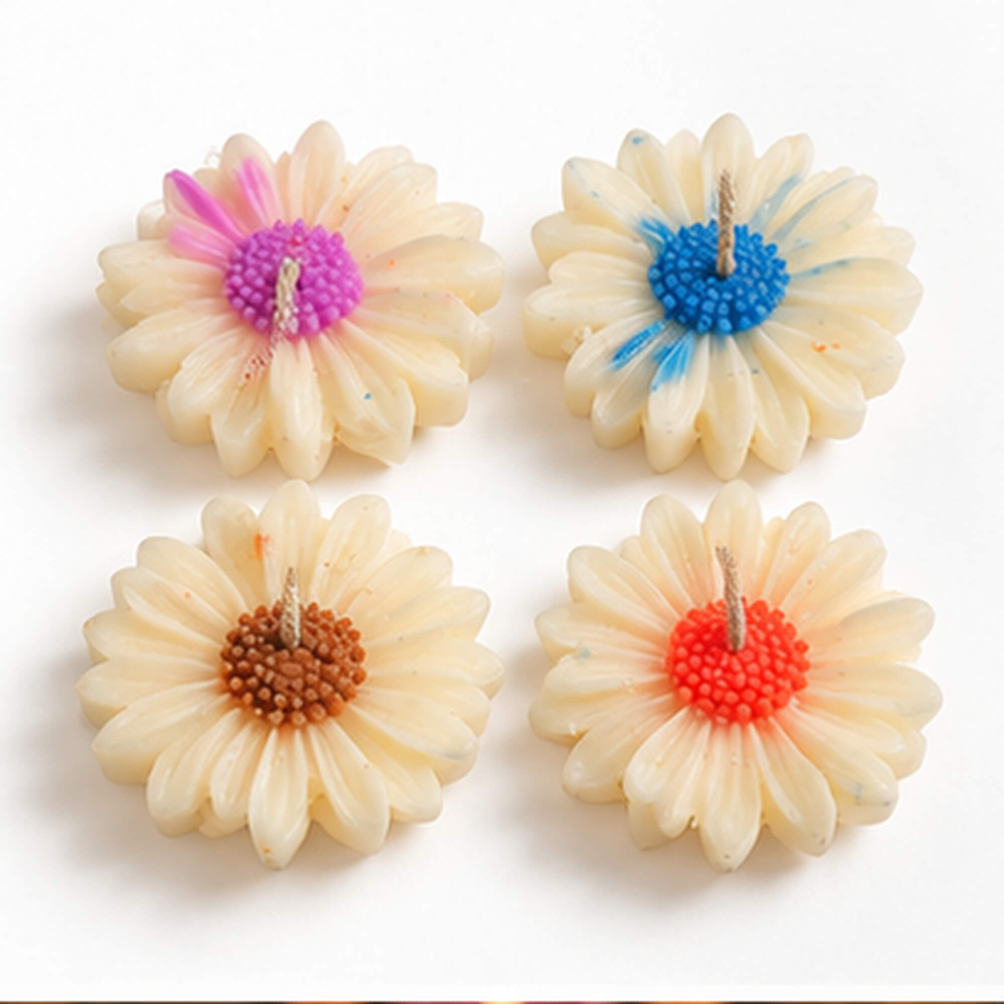 Ivory Bloom Daisy Candle Set – Pack of 4 product image 2