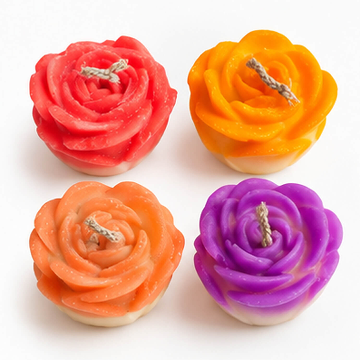 Colourful Rose Bloom Candle Set – Pack of 4 product image 2