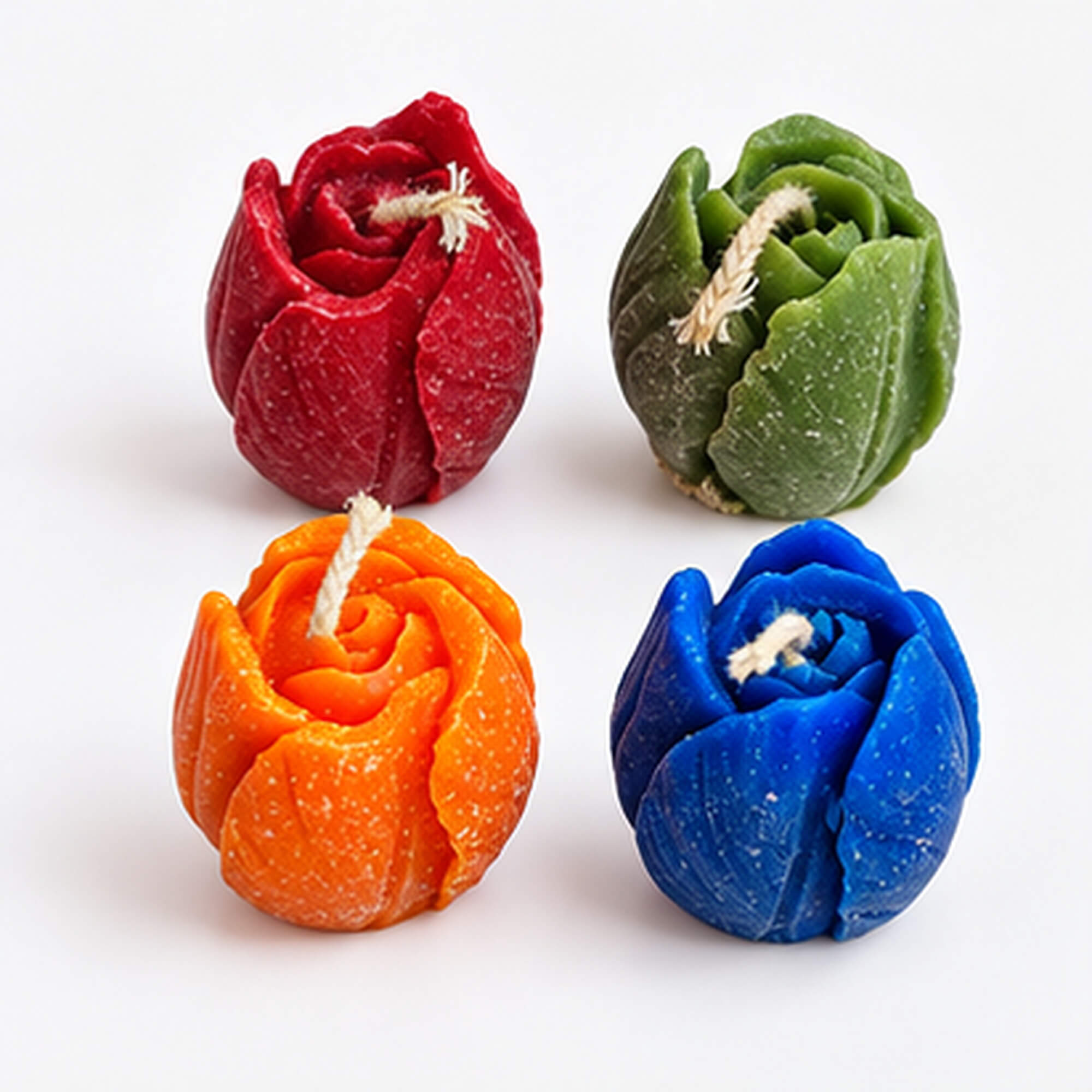 Colourful Rosebud Candle Set – Pack of 4 product image 2